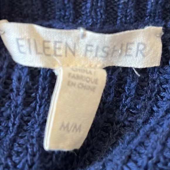 Eileen Fisher Slub Tunic Knit Sweater  Linen Blend Size Medium - Picture 8 of 9